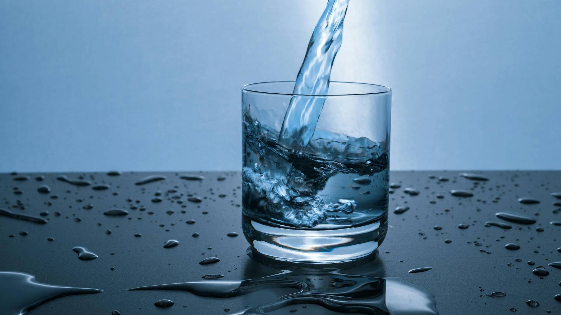 water pouring into glass
